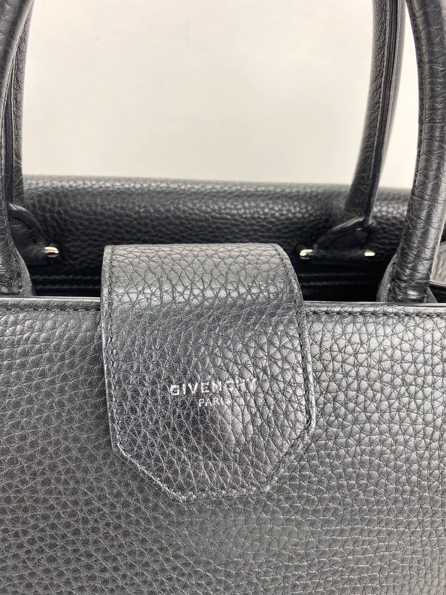 Givenchy Obsedia Medium Flap Black Pebbled Calfskin Satchel Hand Bag