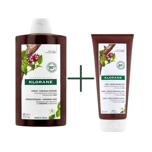 Klorane Strengthening with Quinine &Organic Edelweiss -Thinning hair Shampoo 400 ml & Conditioner 200 ml