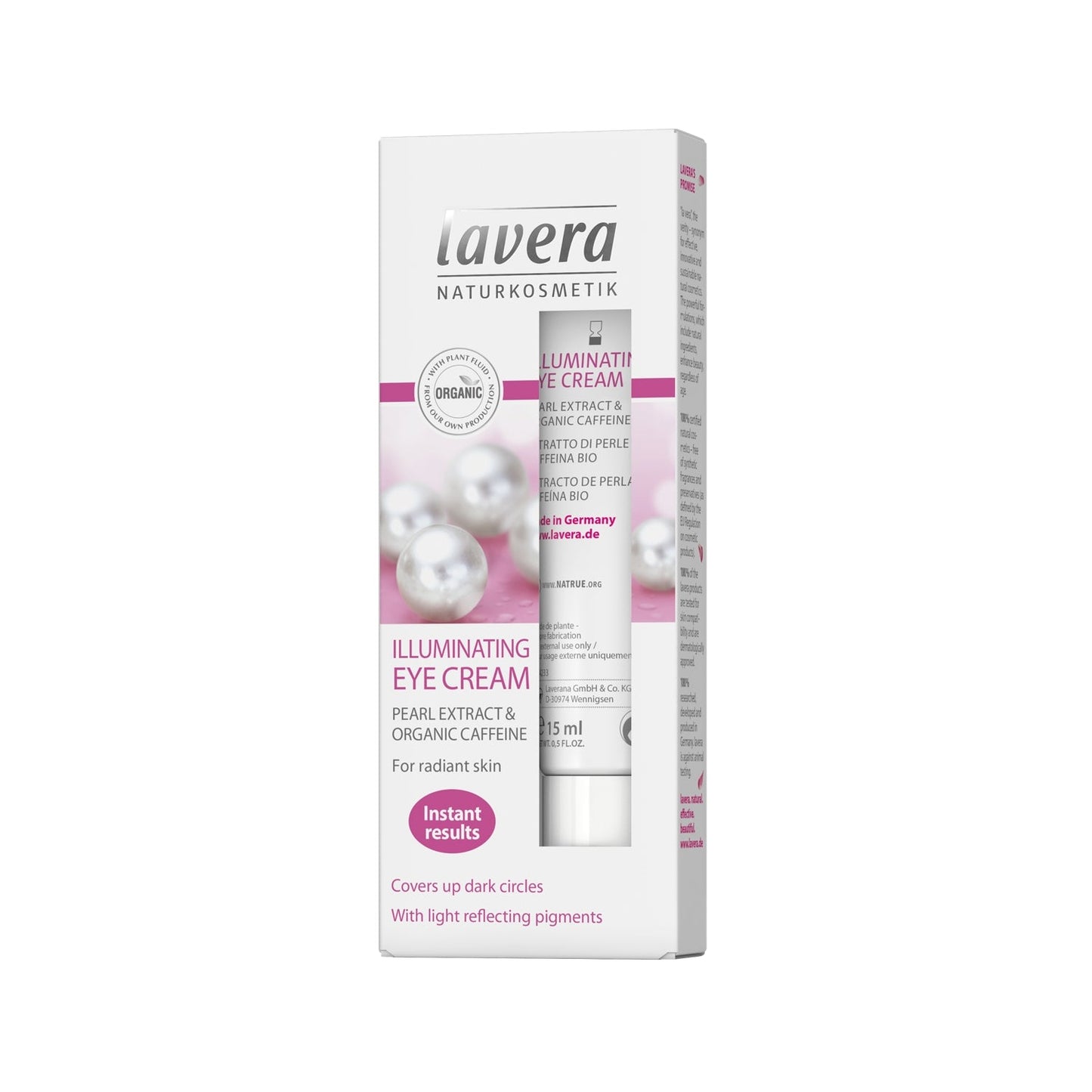 Crème contour des yeux illuminatrice et éclaircissante Lavera 15 ml