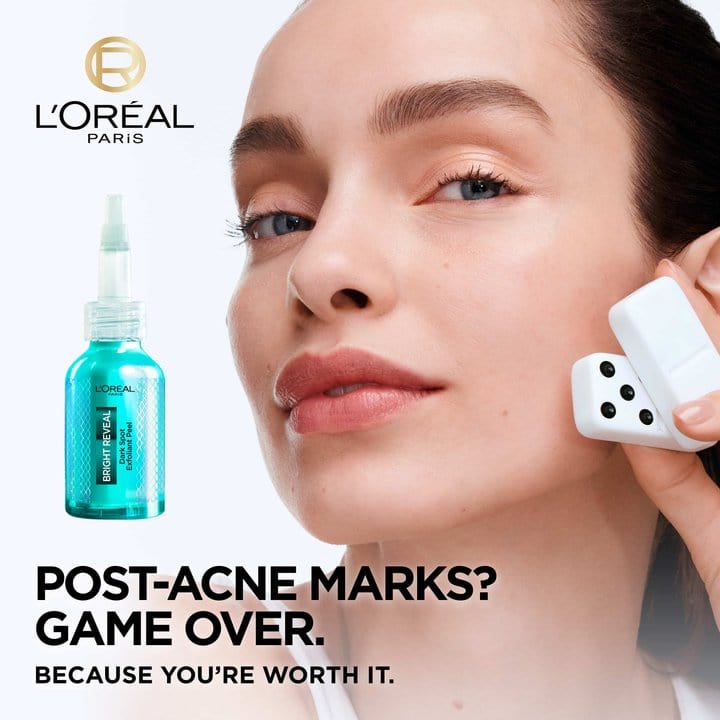 Loreal Paris Bright Reveal Anti Dark Spot Exfoliant Regenerating Peeling Serum 25 ml 2 Pack