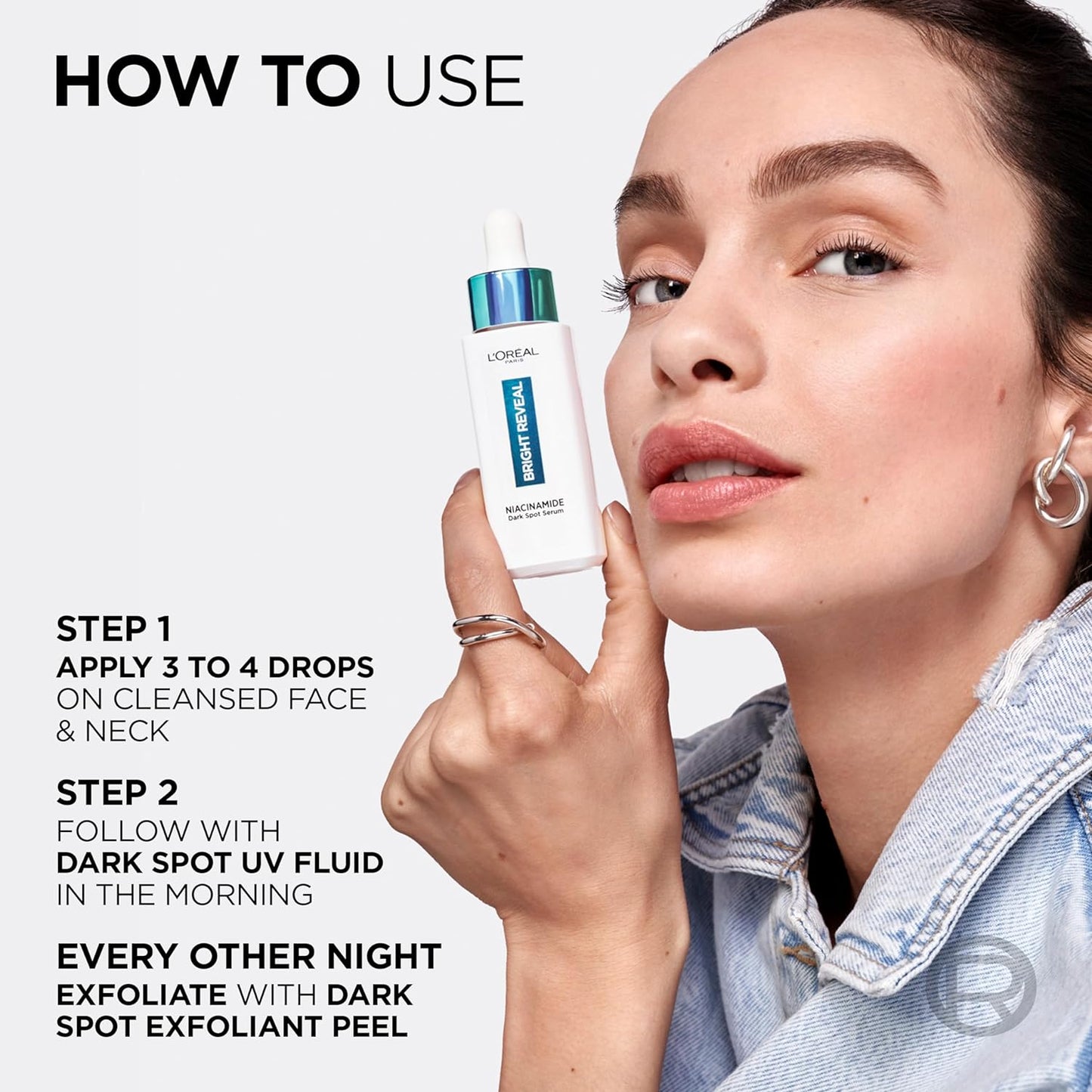Loreal Paris Bright Reveal Anti Dark Spot Serum 7.5%Niacinamide 30ml 3 Pack