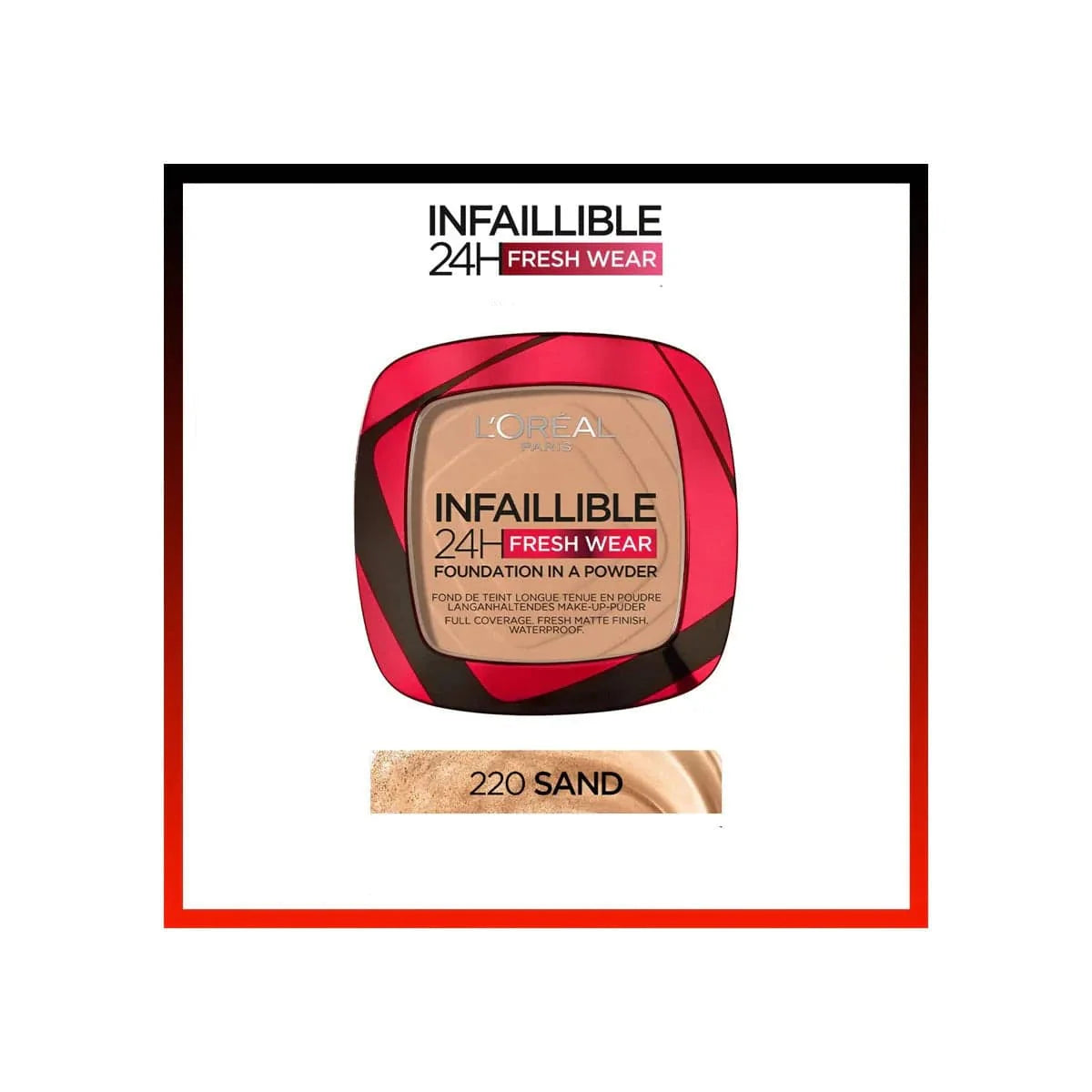 Loreal Paris Infallible Up to 24H Fresh Wear Foundation in a Powder -220 Sable Sand
