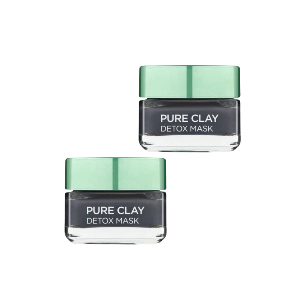 Lot de 2 masques détox à l'argile pure de L'Oréal Paris 50 ml 