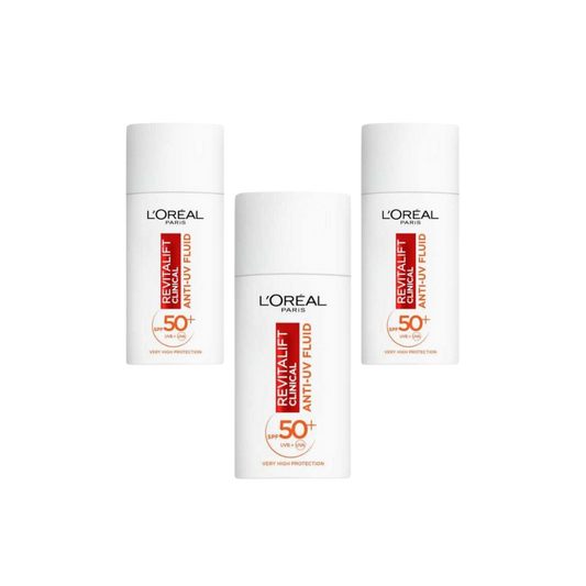 Loreal Paris Revitalift Clinical Spf 50+ Daily High UV Protection Face Sunscreen 50ml 3 Pack