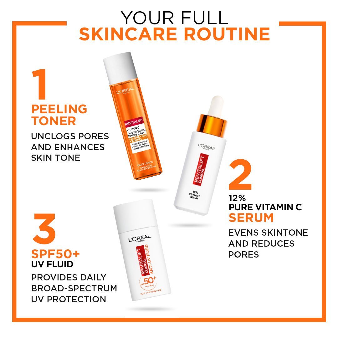 L'Oréal Paris Revitalift Clinical Tonique Peeling Perfecteur de Pores à la Vitamine C 180 ml