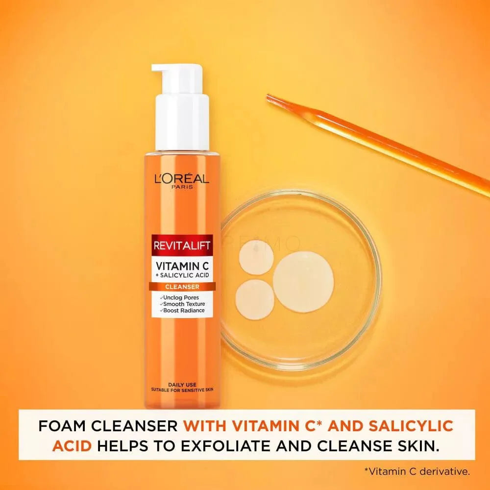 Loreal Paris Revitalift Clinical [Vitamin C + Salicylic Acid] Anti-Pore, Brightening Cleansing Gel 150 ml