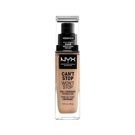 NYX Professional Makeup Foundation - Can't Stop Won't Stop Full Coverage Foundation  09 Medim Olive 30 ml