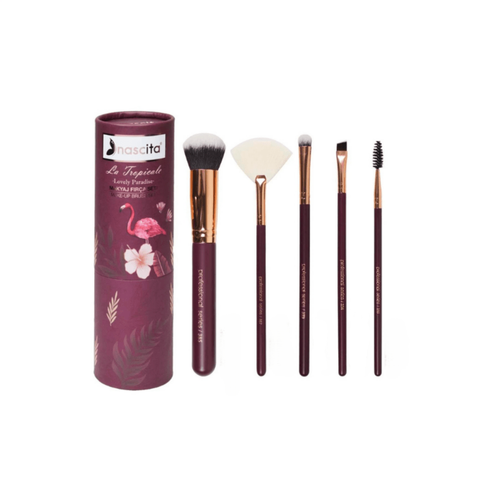 Nascita Burgundy Makeup Brush Set -95