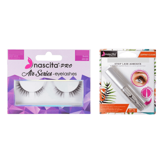 Nascita False Eyelashes - Air Series -123 + Nascita Transparent False Eyelash Adhesive 5gr - 08