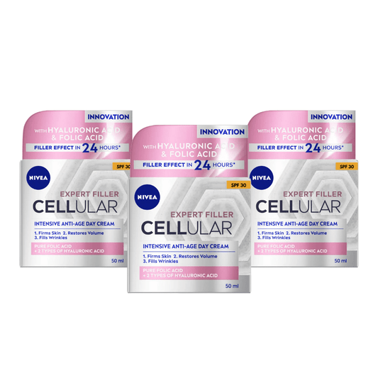 Nivea Cellular Expert Filler Firming Day Face Cream SPF 30 50 ml / 1.7 fl oz - 3 Pack