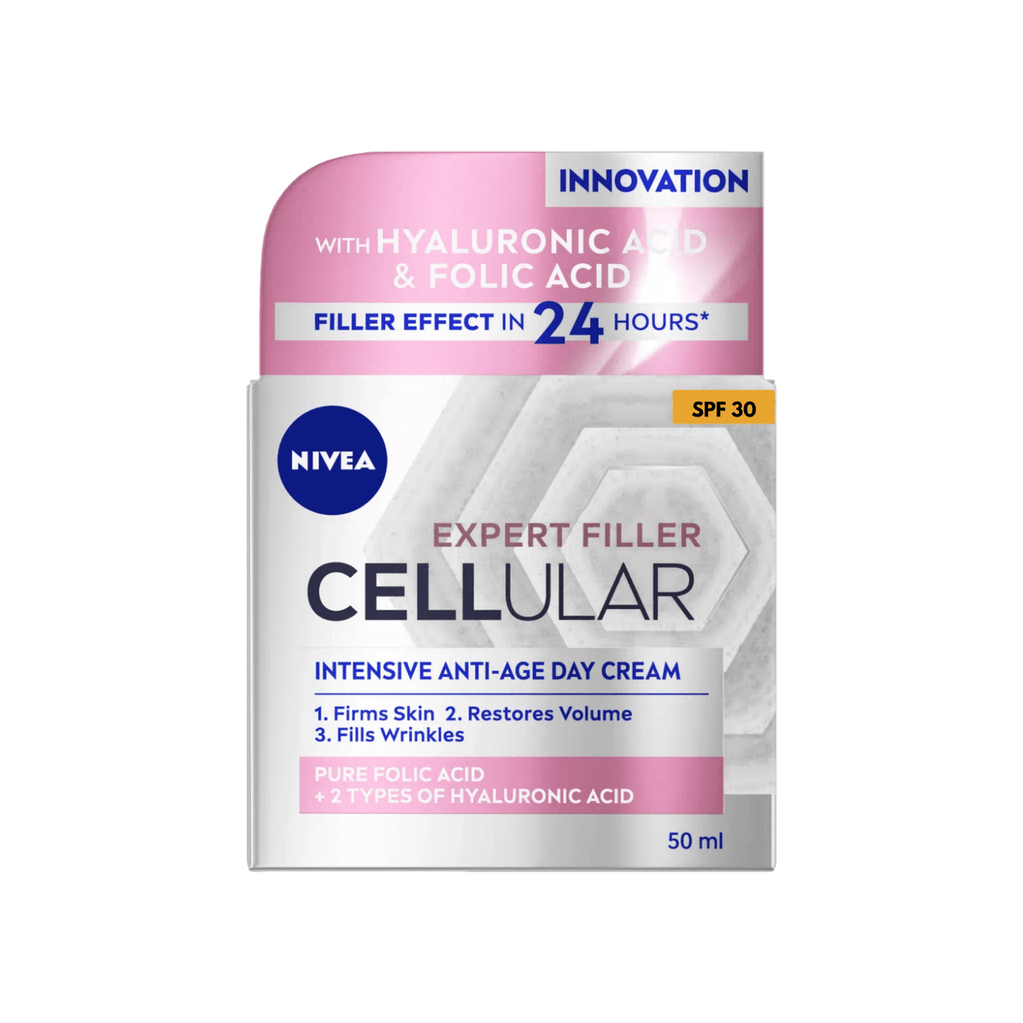 Crème de jour raffermissante visage Nivea Cellular Expert Filler SPF 30, 50 ml