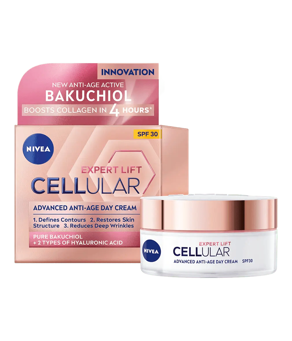 Nivea Cellular Expert Lift Pure Bakuchiol + HA Anti-Age Day Cream SPF30 50ml - 2 Pack