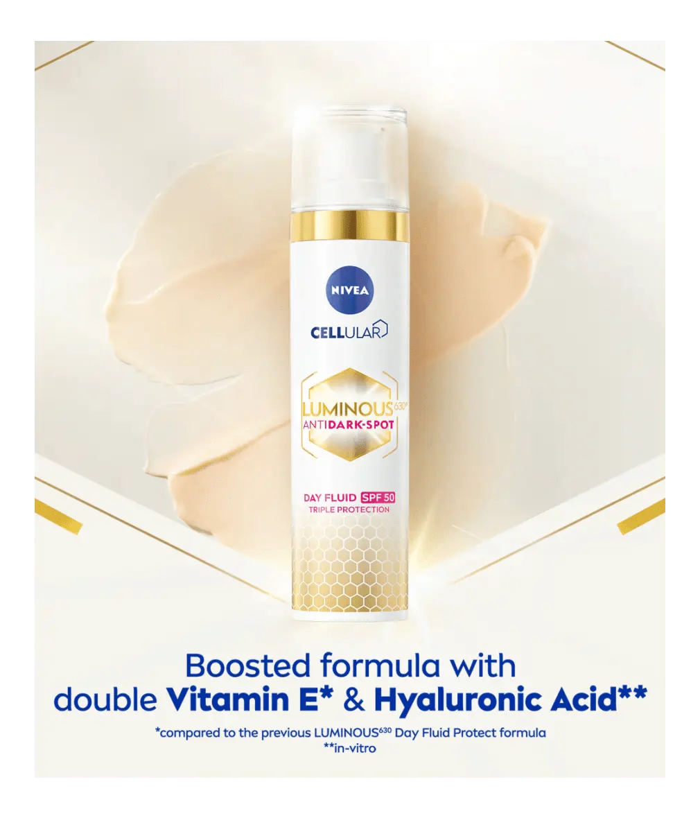 Nivea Cellular Luminous 630 Anti-Dark Spot Day Cream Face Moisturiser SPF50 40ml/ 1.35 fl.oz - 3 Pack