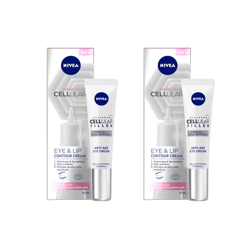 Crème contour des yeux anti-âge Nivea Hyaluron Cellular Filler 15 ml - Lot de 2