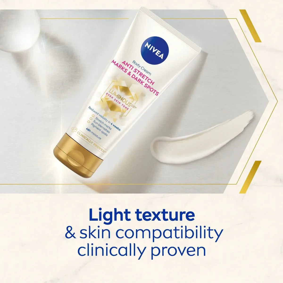 Nivea Luminous 630 Anti Stretch Marks & Dark Spots Body Cream 200ml / 6.8 fl oz - 2 Pack