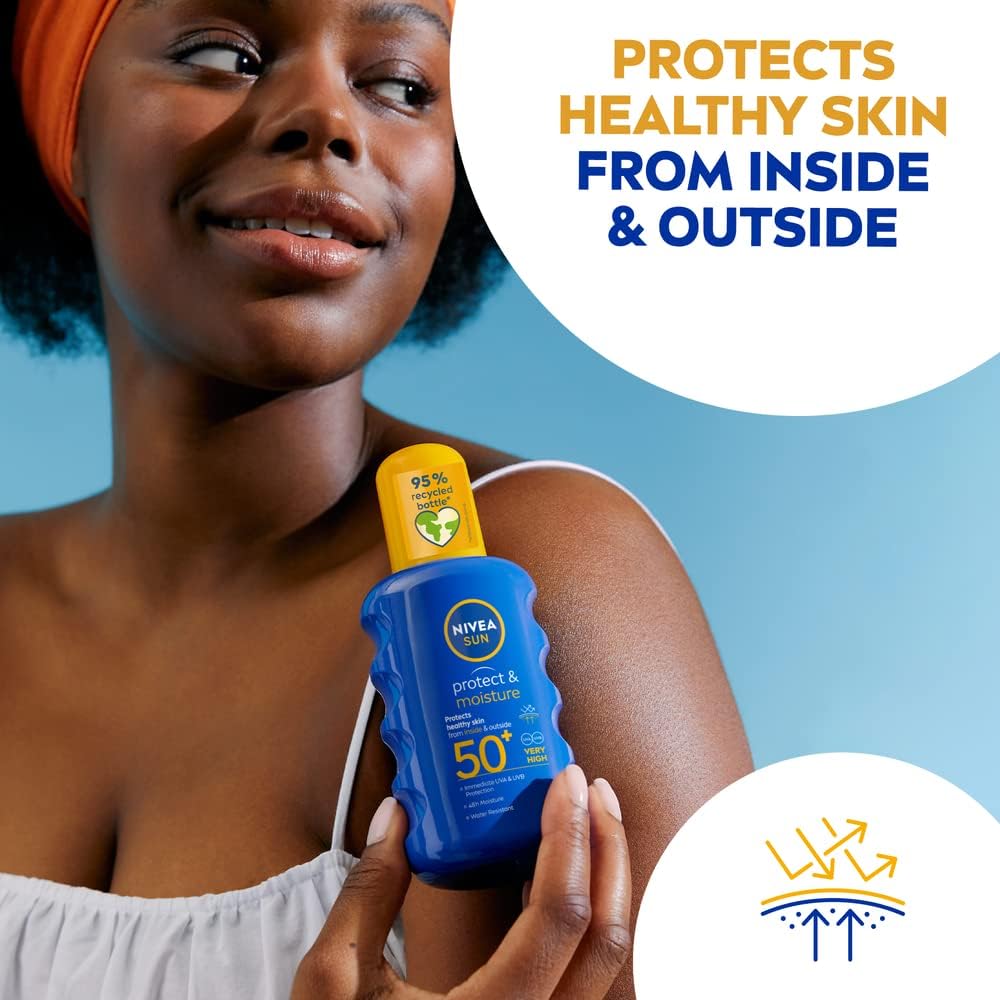 Nivea Sun Protect & Moisture Sun Cream Spray SPF50+ 200ml / 6.8 fl.oz - 3 Pack