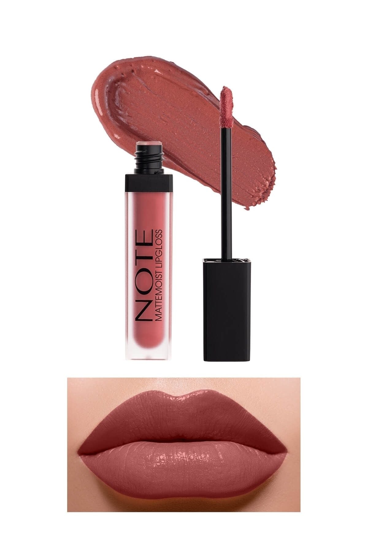 Note Cosmetics Mattemoist Lipgloss Rouge à lèvres liquide semi-mat satiné - 409 Angel