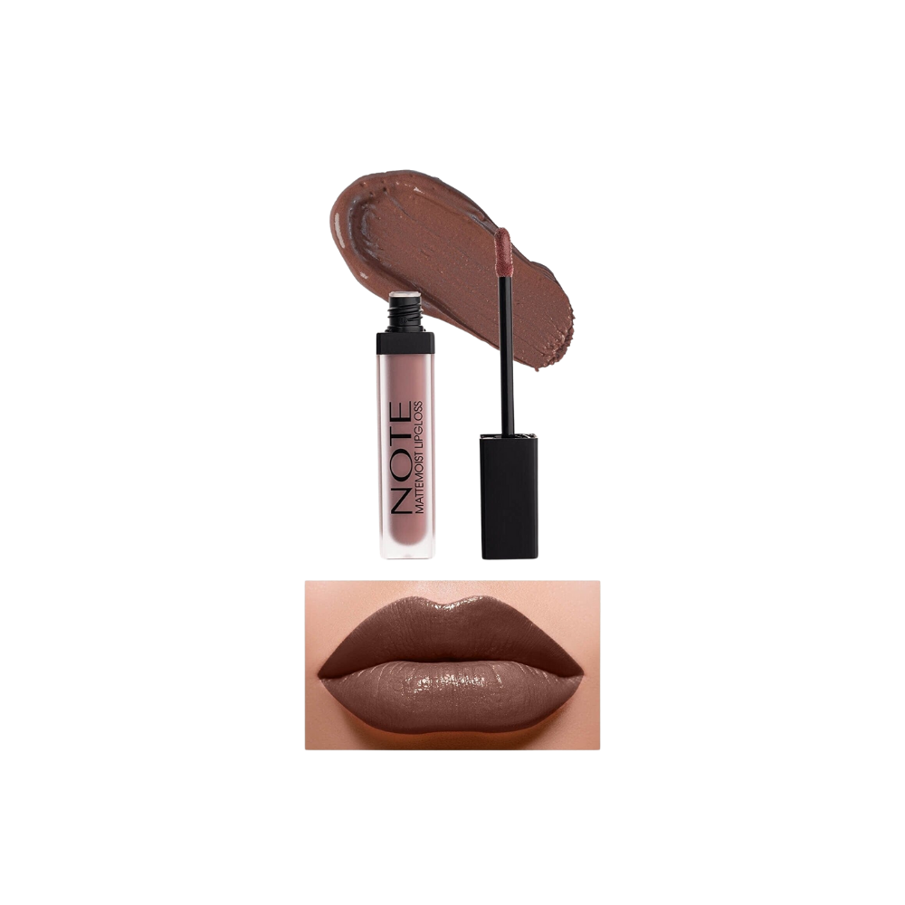 Note Cosmetics Mattemoist Lipgloss Rouge à lèvres liquide semi-mat satiné - 412 Forever Nude