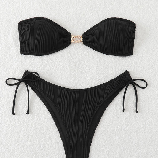 Ladies Bikini Summer Women Split Tube Top Swimsuit Sexy Swimsuit
