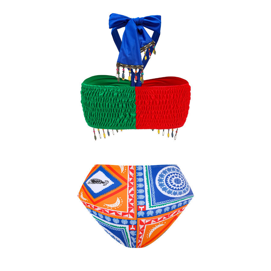 Push up Bikini Sexy High Waist Bikini Split Swimsuit Suit Chiffon Trousers
