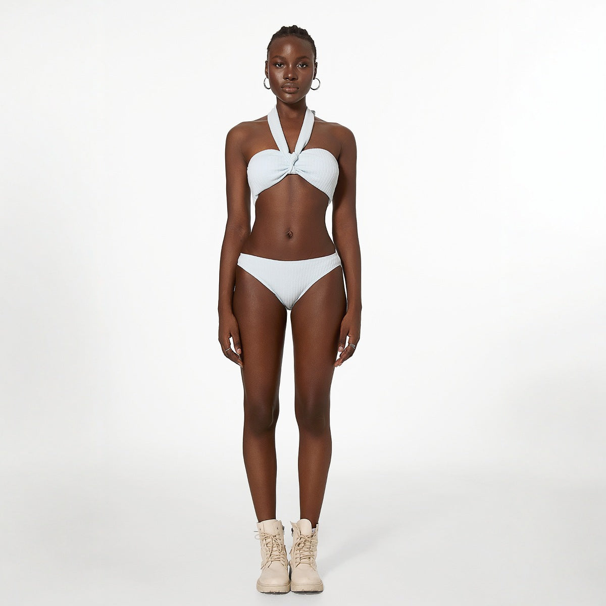 Split Swimsuit Women Spring Seaside Hollow Out Cutout Holiday Sexy Bikini Sexy Halter Swimsuit