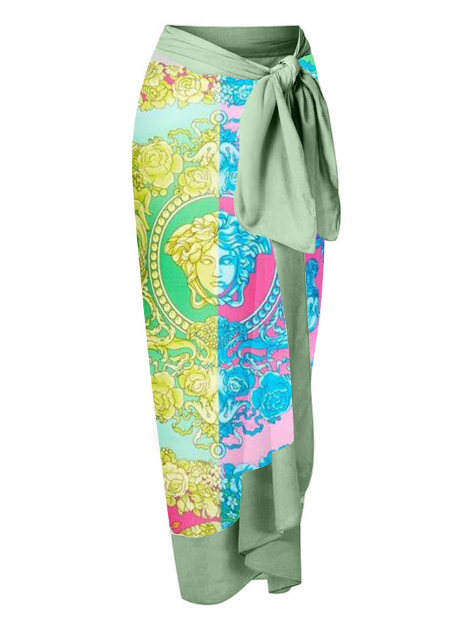Sexy Siamese Conservative Cover Belly Thin Swimsuit Spring Bathing Suit Women Chiffon Beach Dress