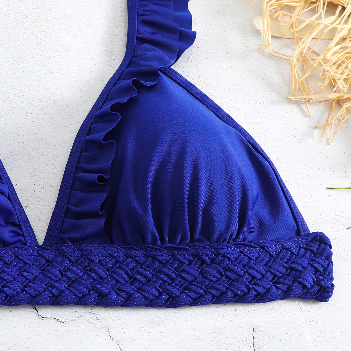 High Waist Split Swimsuit Women Solid Color Bikini Sexy Bikini