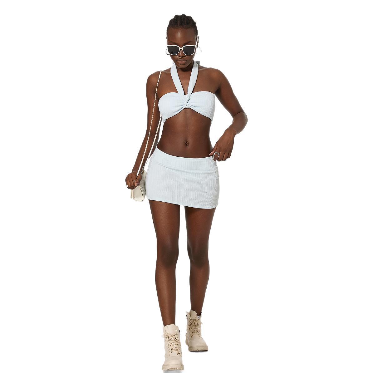 Split Swimsuit Women Spring Seaside Hollow Out Cutout Holiday Sexy Bikini Sexy Halter Swimsuit