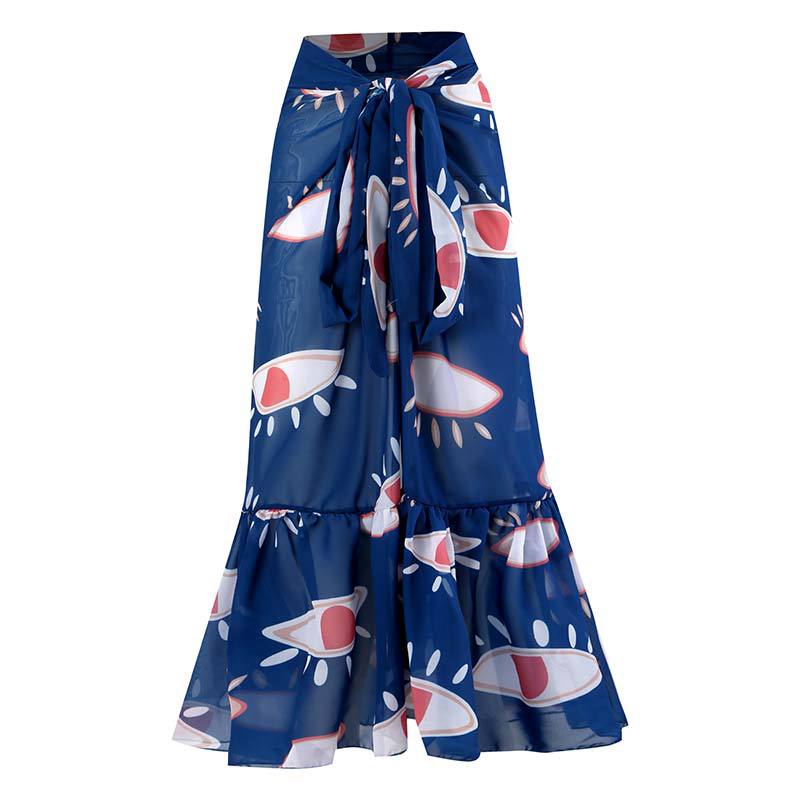 One Piece Swimsuit Women Skinny Slimming Retro Tied Swimsuit Suit Chiffon Dress