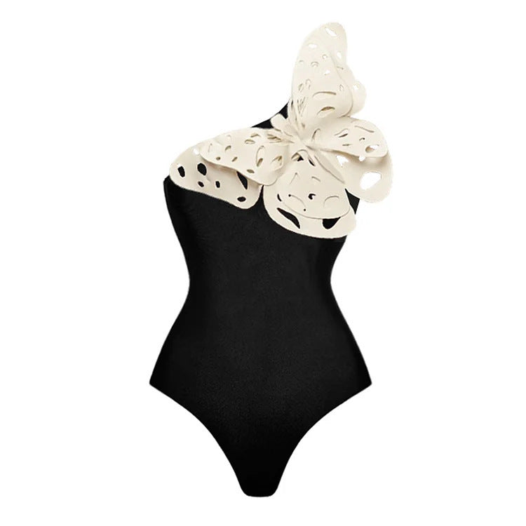 3D Butterfly Decoration One Piece Swimsuit Women