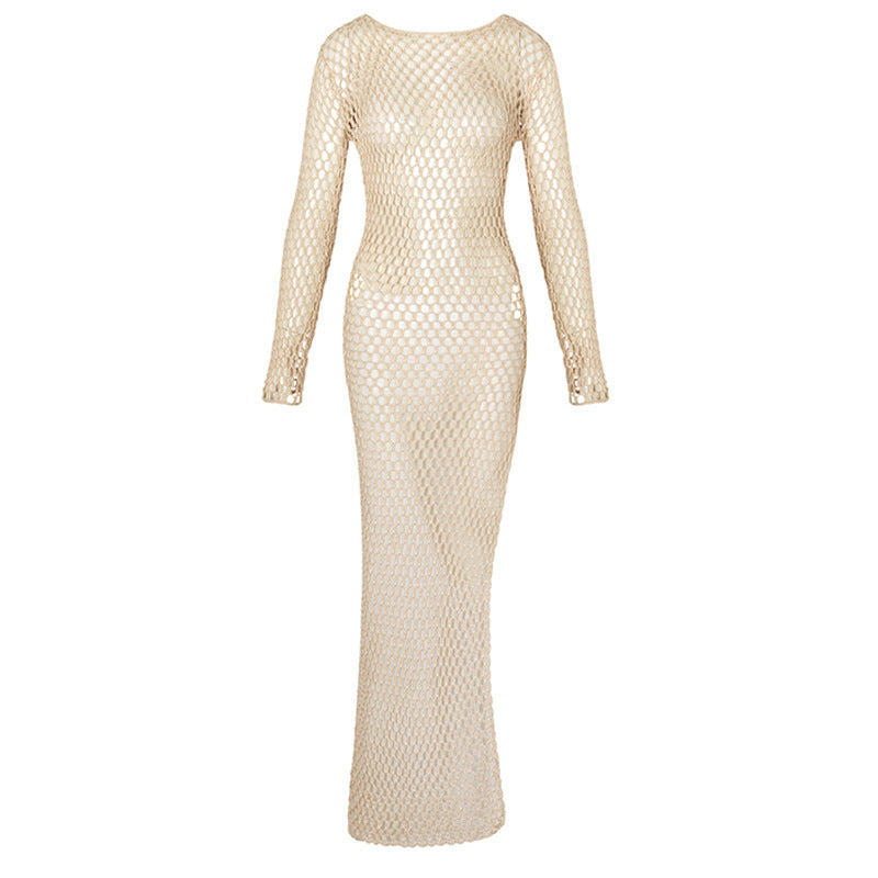 Summer Beach Dress Women Solid Color Knitted Hollow Out Cutout Beach Bikini Swimsuit Blouse Sun Protective Clothing Crochet hook Crochet hook Crochet hook