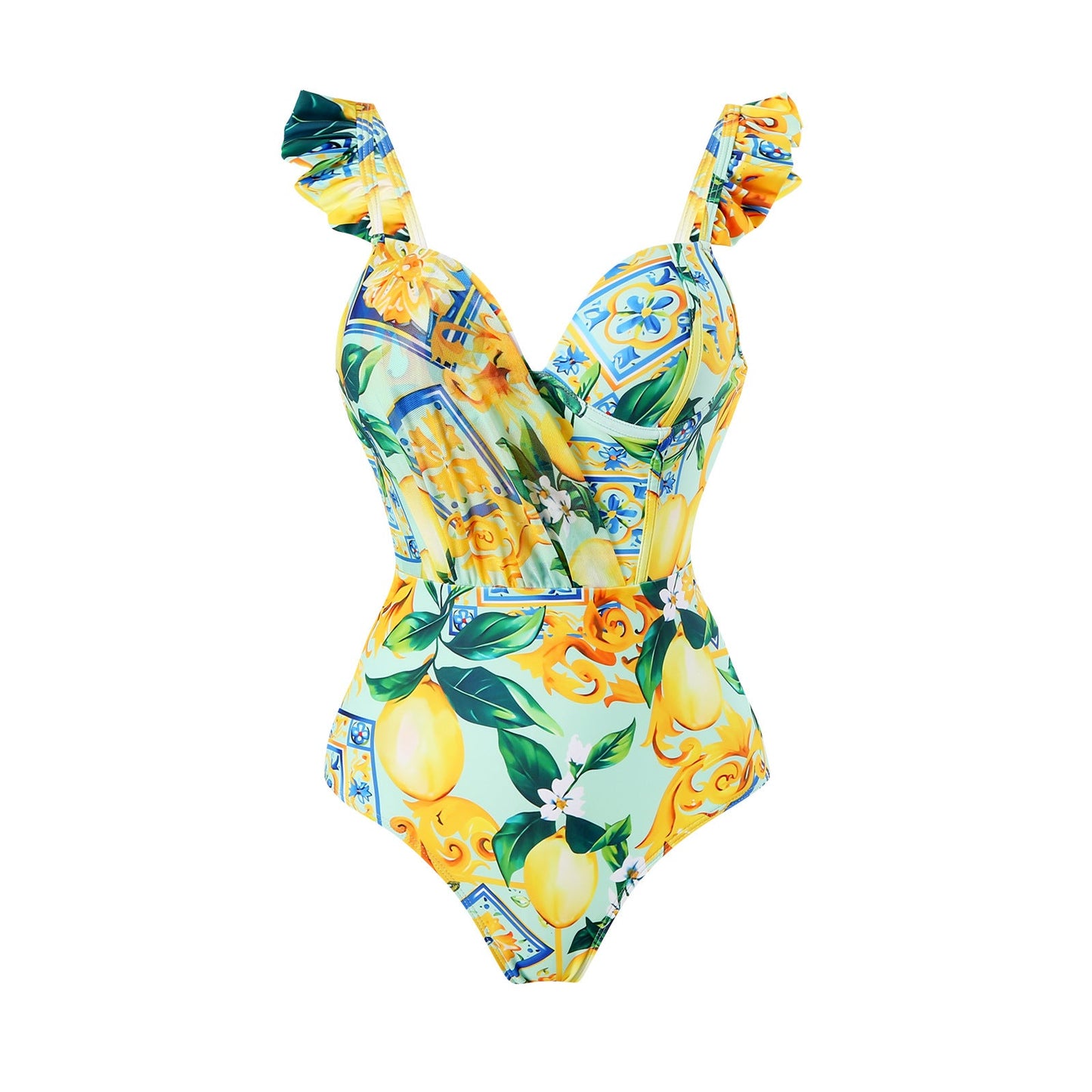 Siamese Conservative Flying Edge Covering Belly Thin Sexy Skirt Swimsuit Women Wrap Skirt Set
