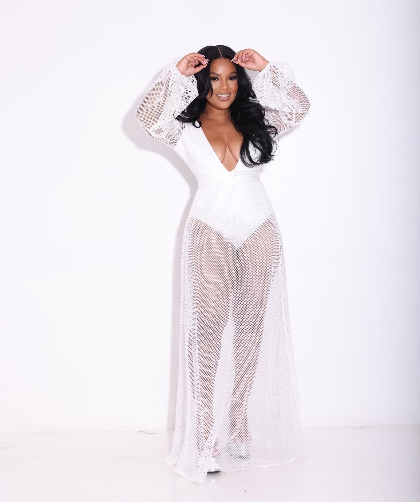 Women Clothing Mesh Jumpsuit Sexy V-neck Swimsuit Jumpsuit Beach Sun Protection Summer