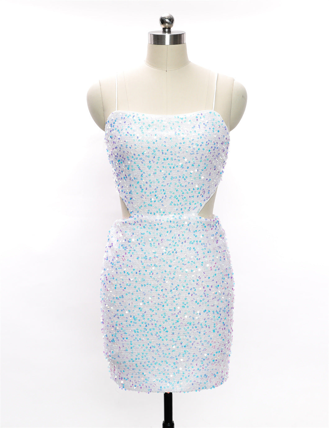 Summer Sexy Dress Solid Color Strap sexy Sequined Short