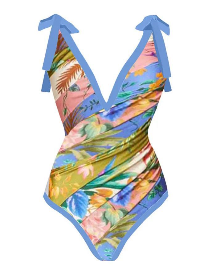 Sexy Siamese Conservative Cover Belly Thin Swimsuit Spring Bathing Suit Women Chiffon Beach Dress