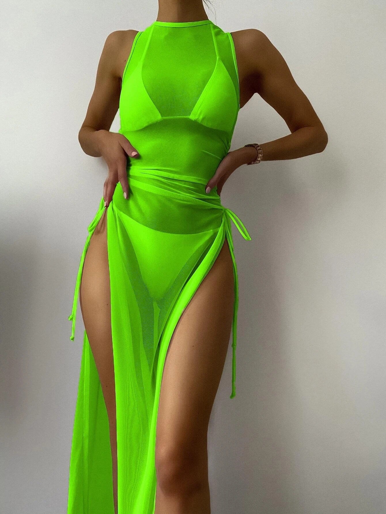 Swimsuit Women Mesh Three Piece Suit