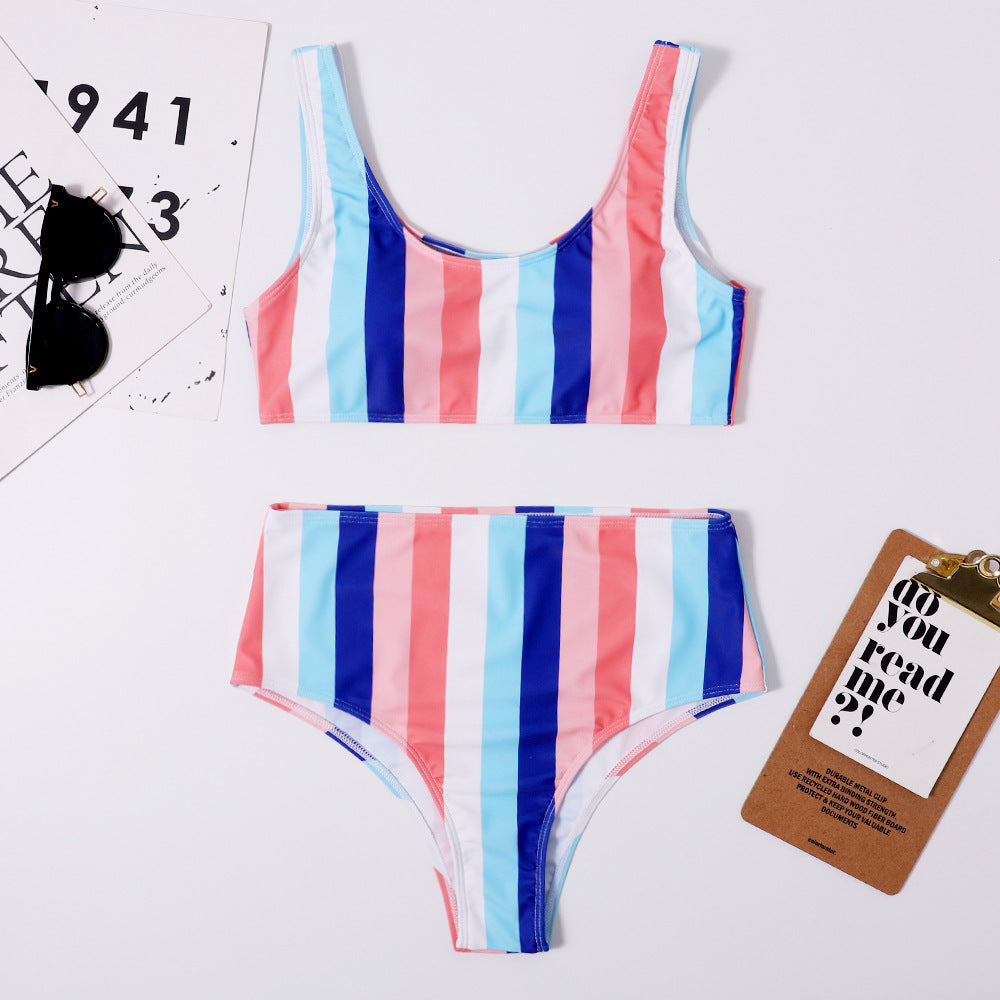 Slimming Sexy Seaside Beach Bikini Rainbow Swimsuit Women