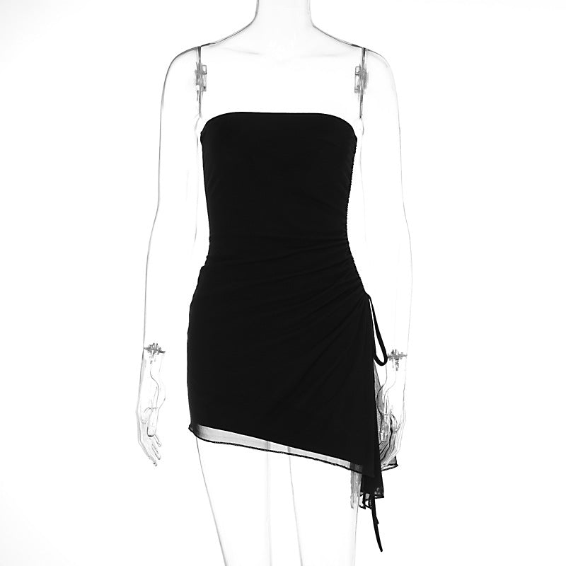 Women Clothing Summer Sexy Solid Color Sleeveless Slim Corset Backless Dress