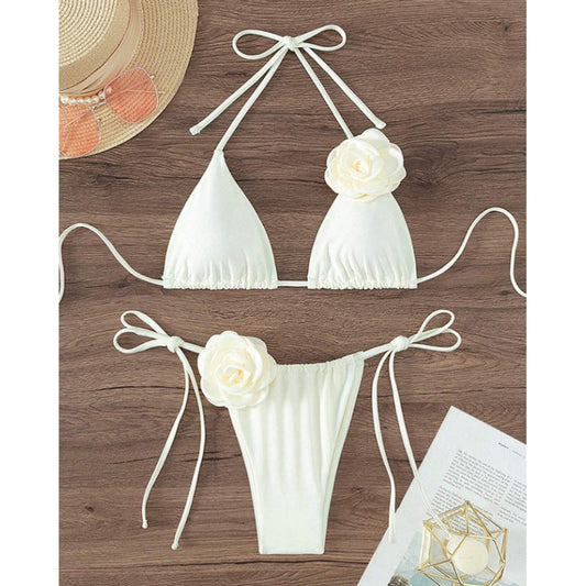 Three Dimensional Floral Swimsuit Women Bikini Suit Sexy Bikini