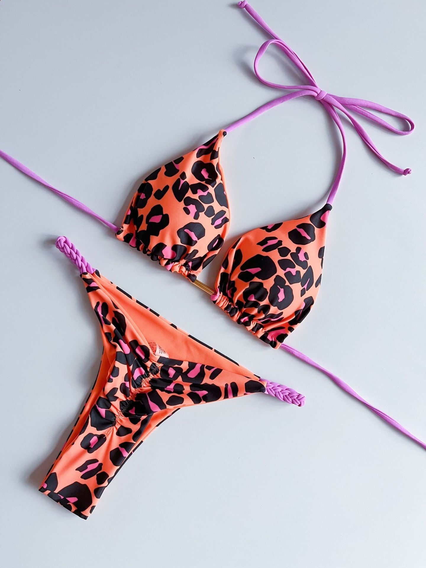 Bikini Suit Split Braid Rope Bikini Swimsuit Women Swimsuit