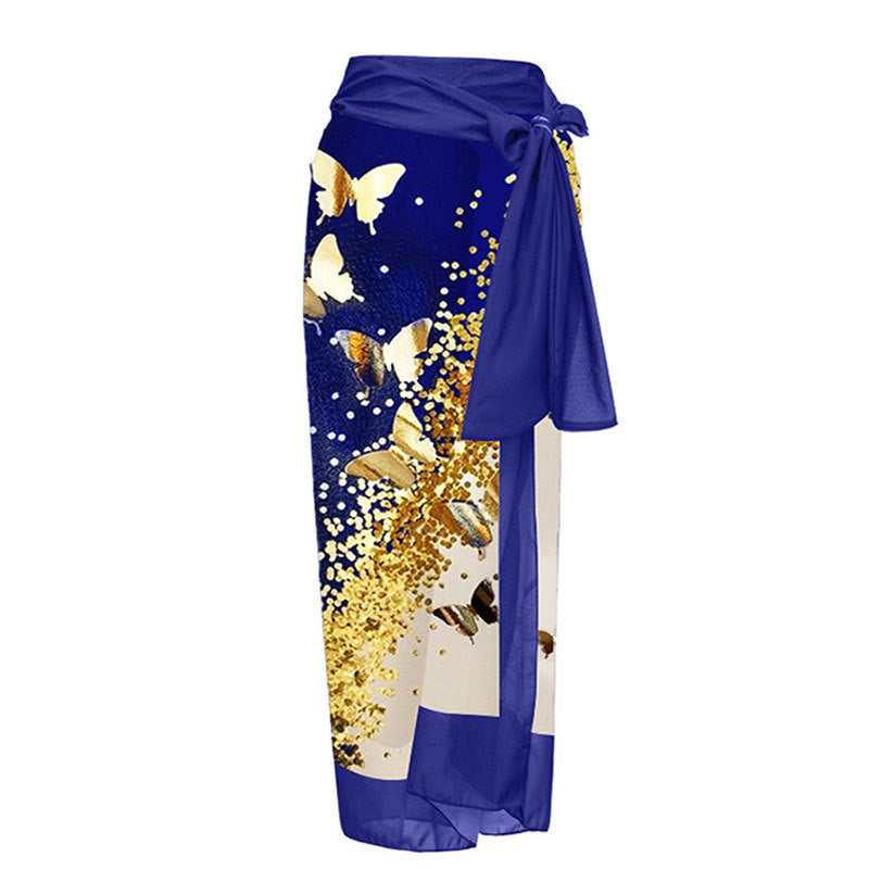 Sexy Siamese Conservative Cover Belly Thin Swimsuit Spring Bathing Suit Women Chiffon Beach Dress