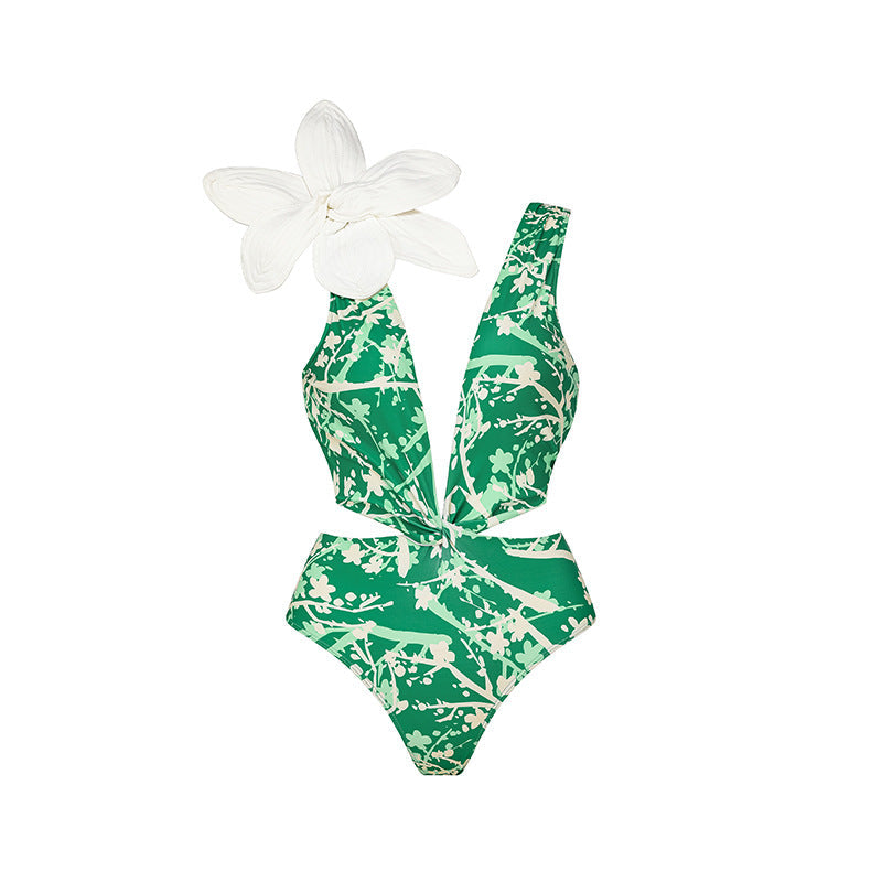 Split Bikini Three Dimensional Floral Heavy Industry Slimming Swimsuit Women