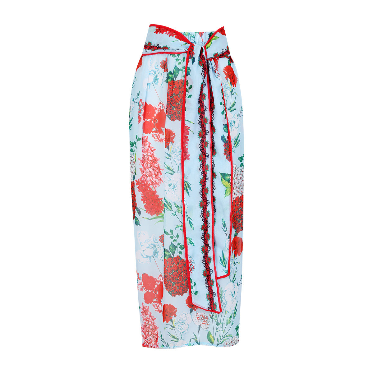 Siamese Conservative Flying Edge Covering Belly Thin Sexy Skirt Swimsuit Women Wrap Skirt Set Women