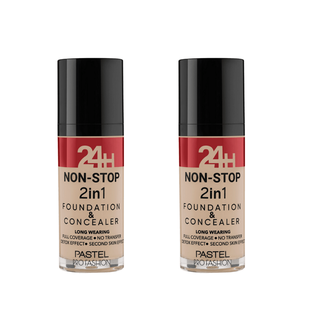 Fond de teint et anti-cernes Pastel 2 en 1 24 h non-stop - 603 Ivoire, lot de 2
