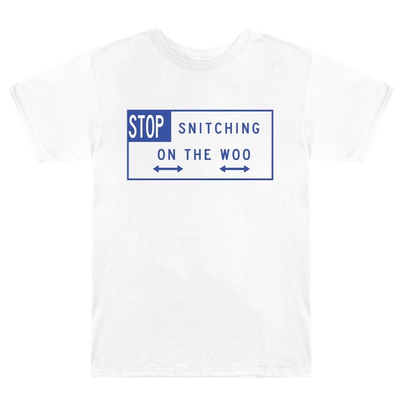 Pop Smoke x Vlone Stop Snitching T-shirt White/Blue