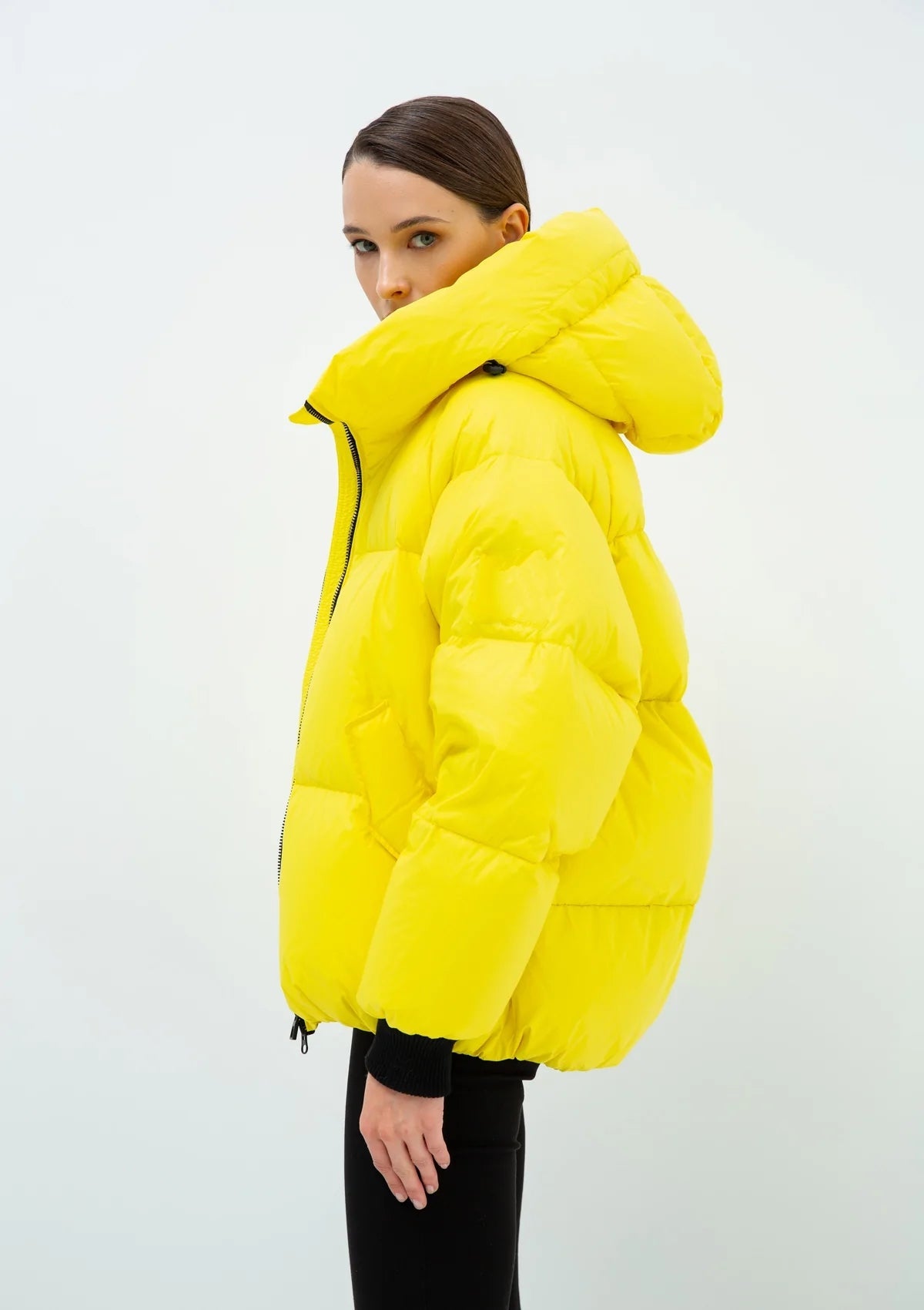 Doudoune à capuche Gisela Premium en jaune 