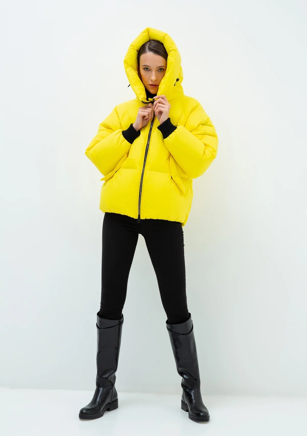 Doudoune à capuche Gisela Premium en jaune 