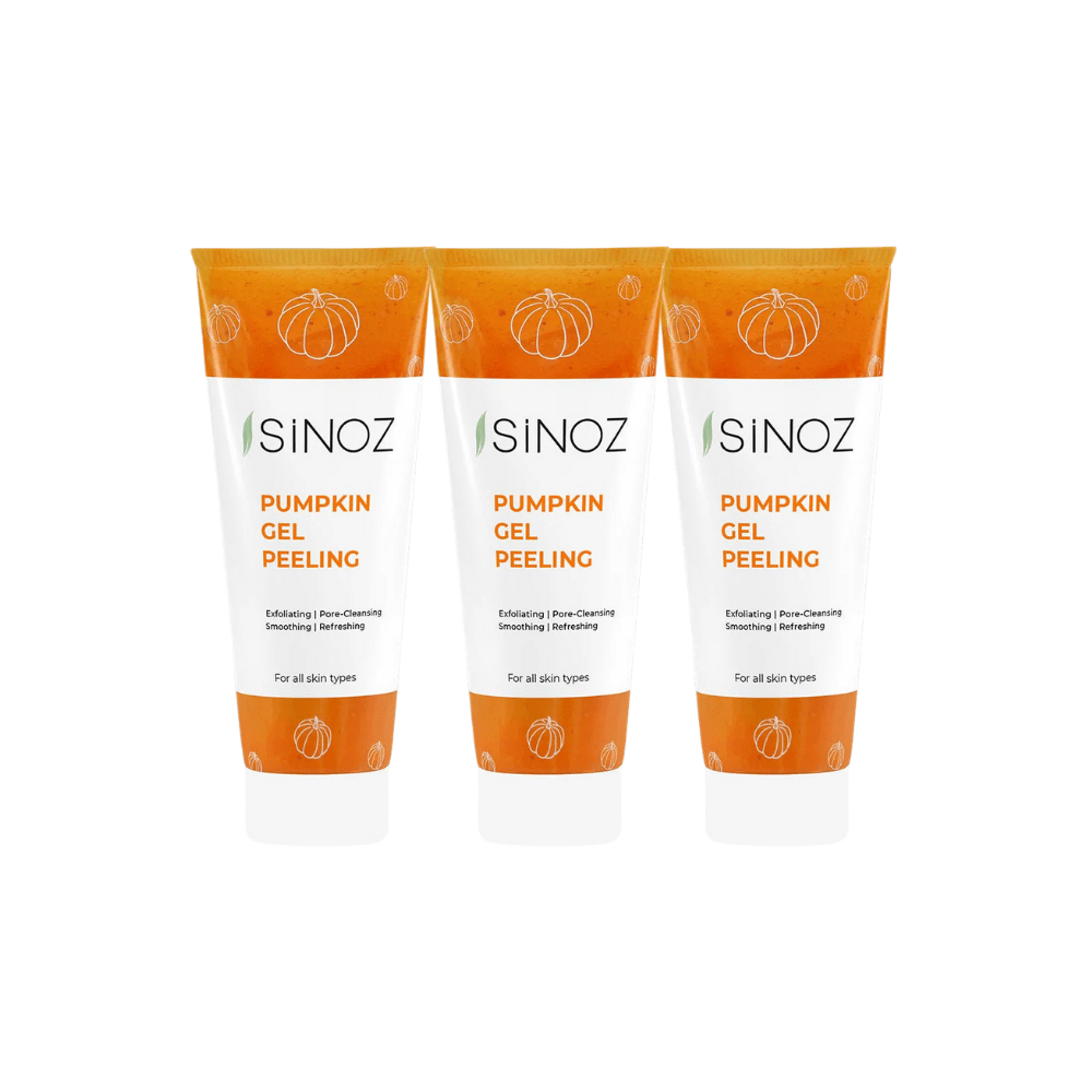 Sinoz Gommage Visage Gel à la Citrouille à l'Extrait de Citrouille 100 ml Lot de 3
