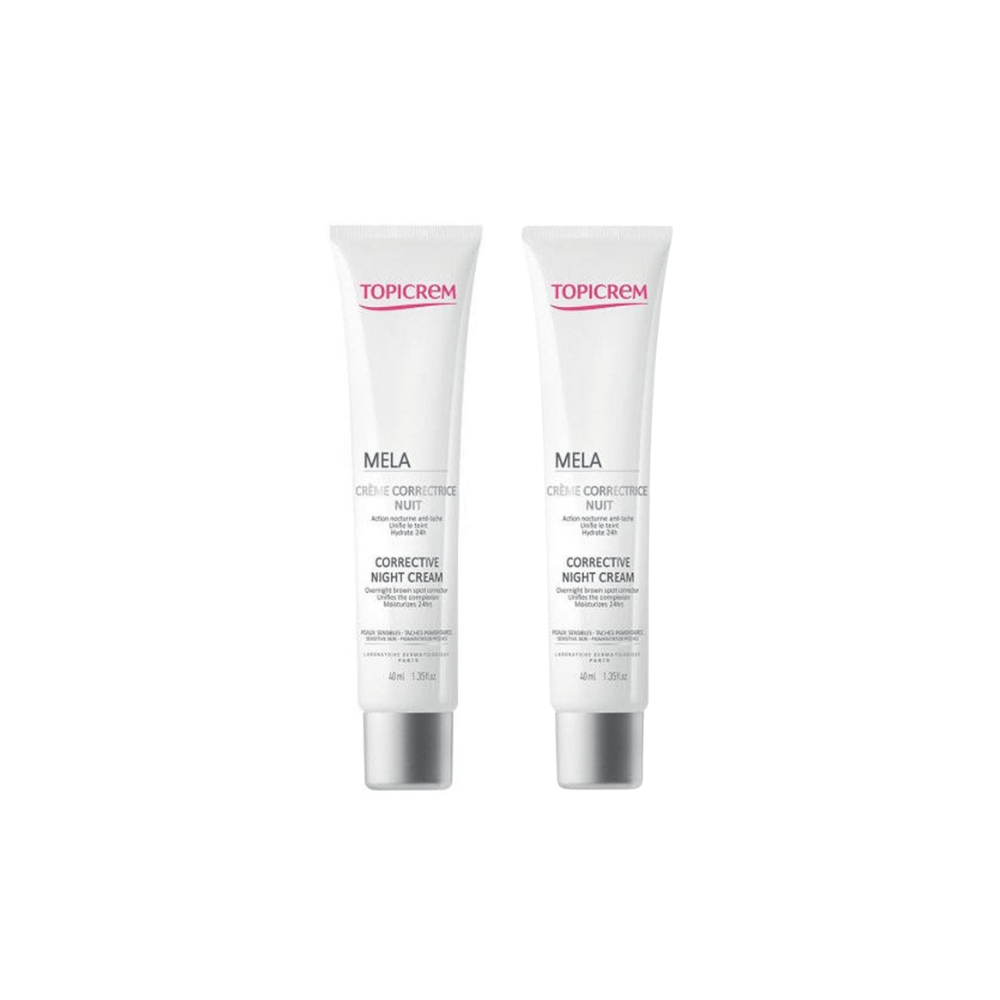 Topicrem Mela Crème de Nuit Peaux à Imperfections 40 ml Lot de 2