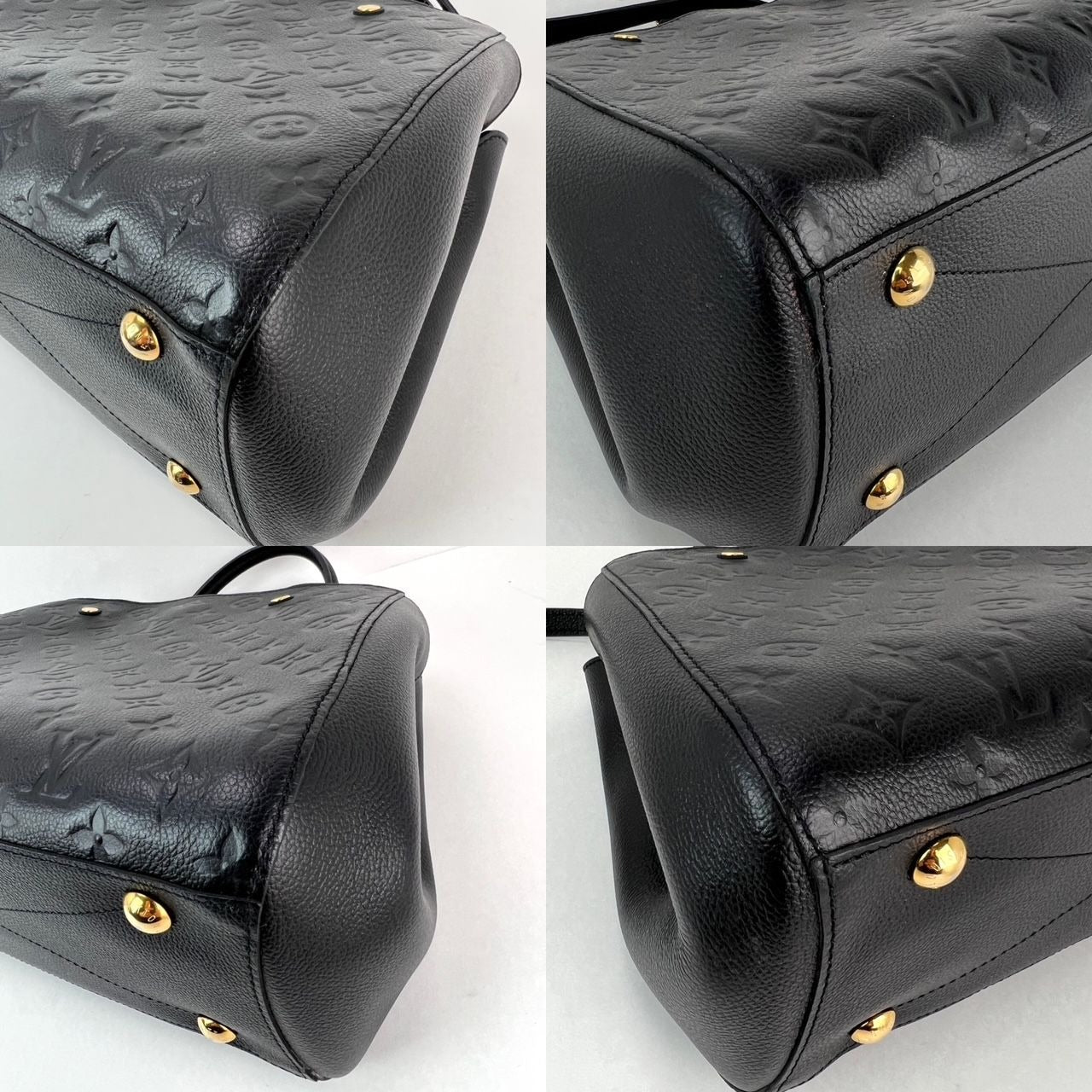 Louis Vuitton Montaigne MM Empreinte Black Leather Shoulder Bag